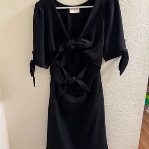Lovefool - Double Tie Black Mini Dress